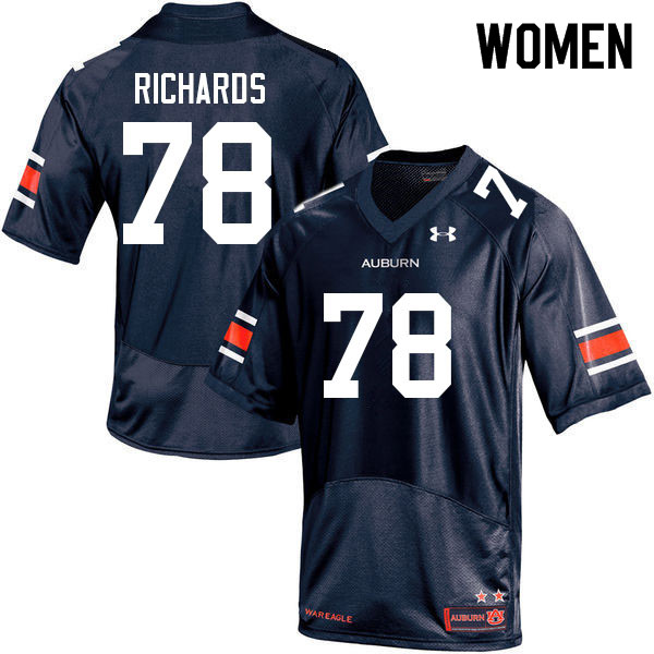 Women #78 Evan Richards Auburn Tigers College Football Jerseys Sale-Navy